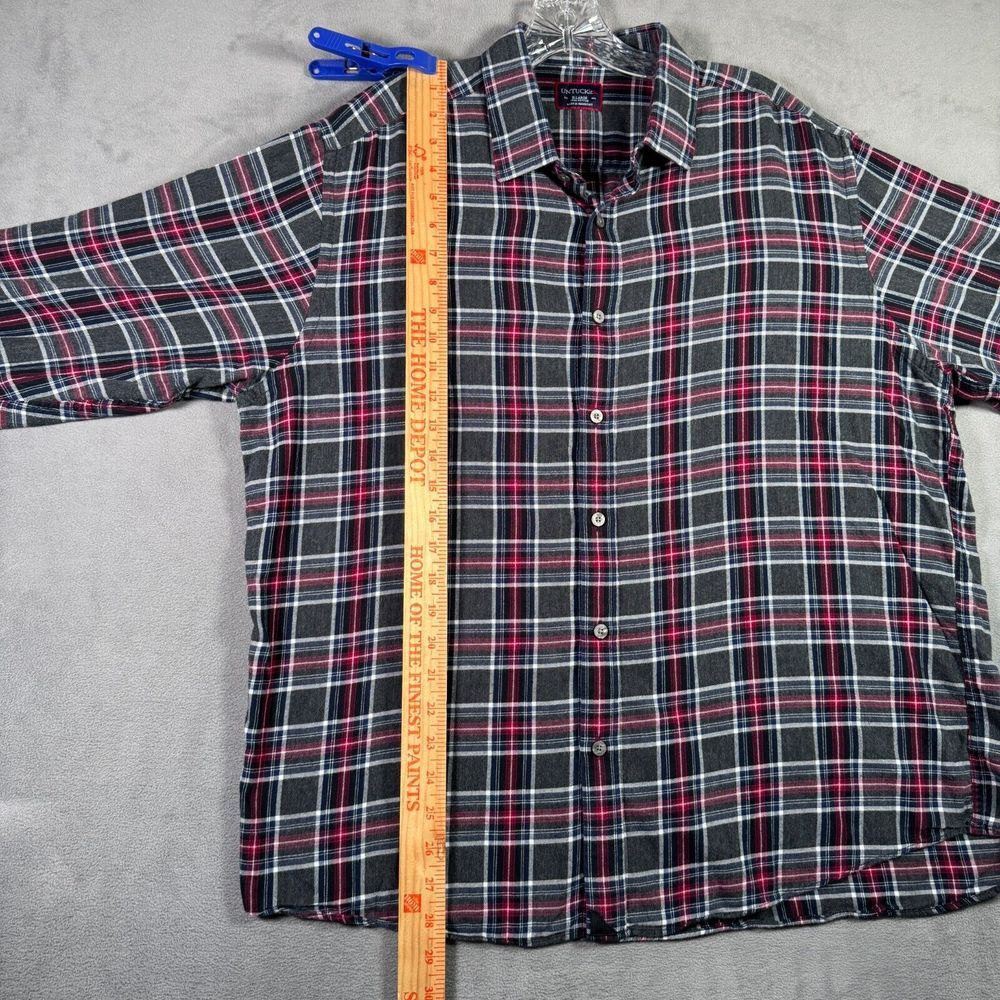 UNTUCKit Shirt Mens Size XL Black Red Plaid Flannel Button Long Sleeve Outdoor - Picture 4 of 7
